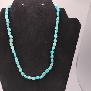 Beaded Howlite Strung on Silver Wire - 18 inches in length